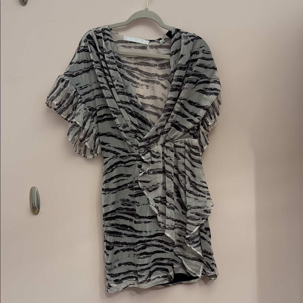 Chic Zebra Print Wrap Dress